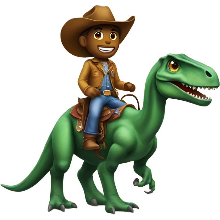 Cowboy on a dinosaur  emoji