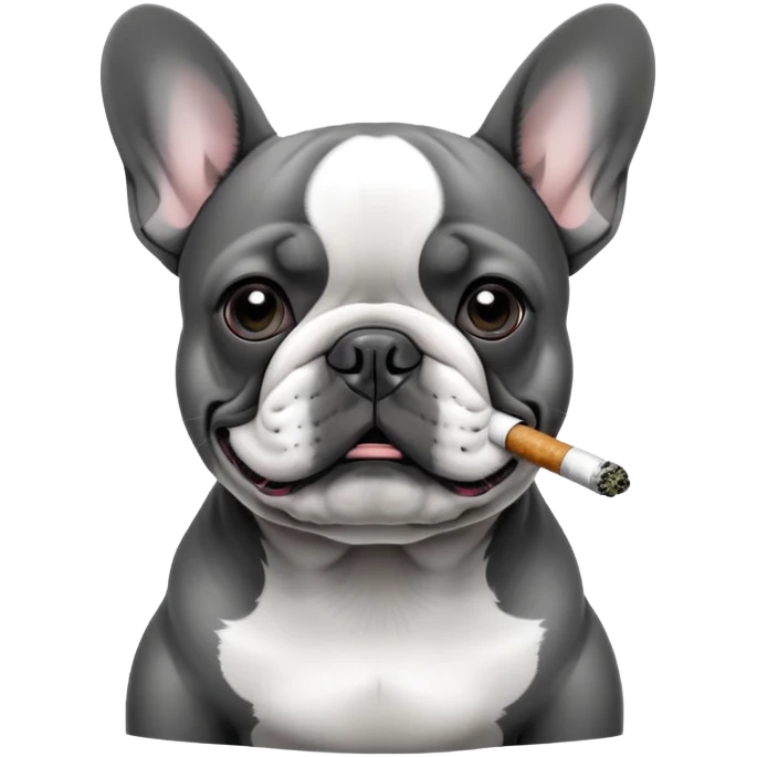 french bulldog smoking weed emoji