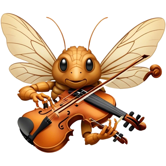 cicada playing violon  emoji