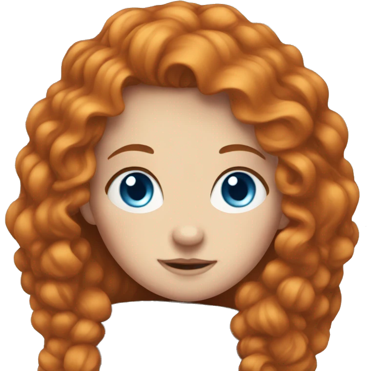 girl with blue eyes and ginger hair cozy emoji