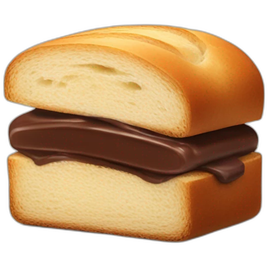 crustless sandwich bread with piece of chocolate emoji