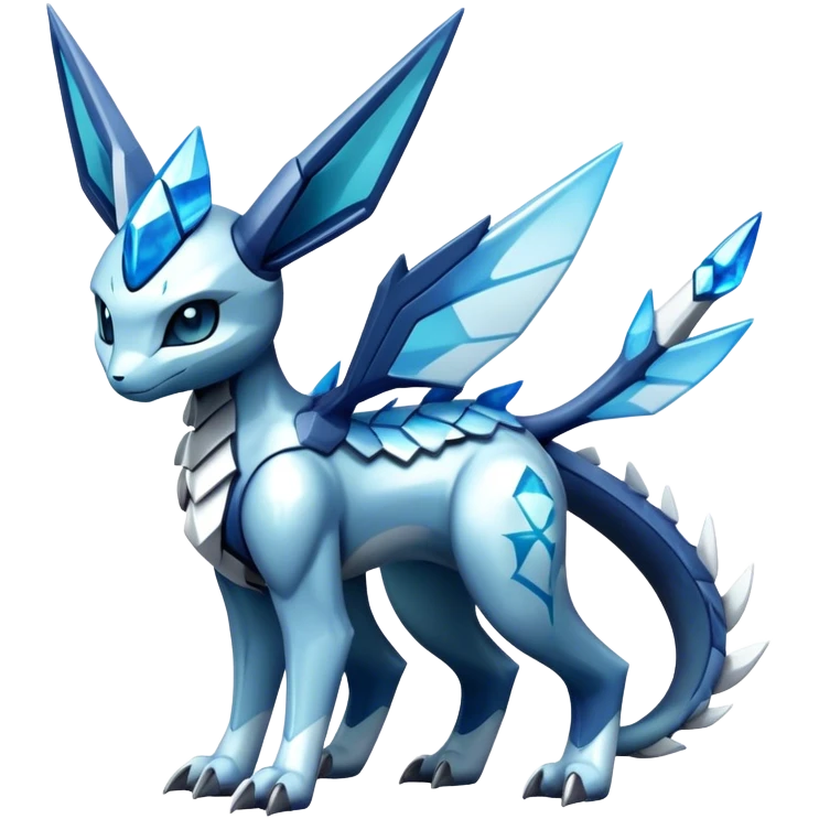 Futuristic Glaceon-dialga-hybrid, full body emoji