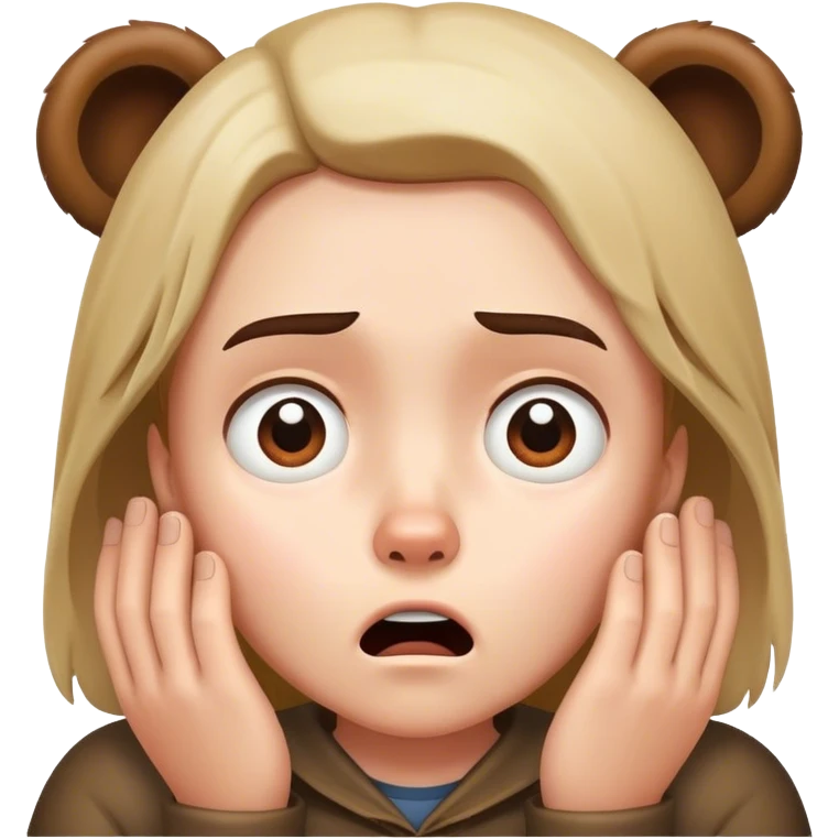 Scared of bear emoji