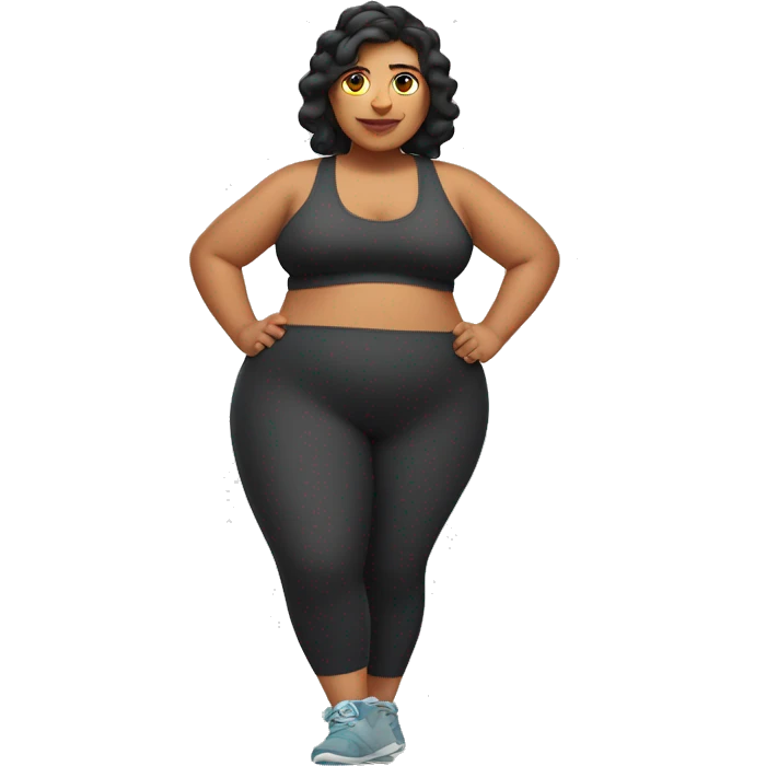 Fat latin woman in gym clothes emoji