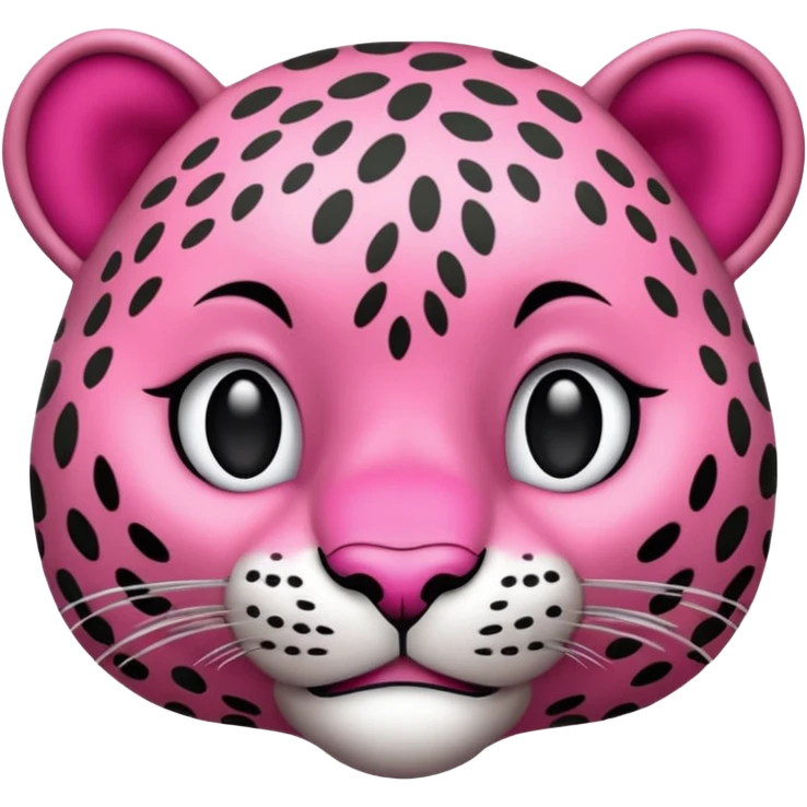 Emoji leopardo rosa cuerpo entero de lado y más realista emoji
