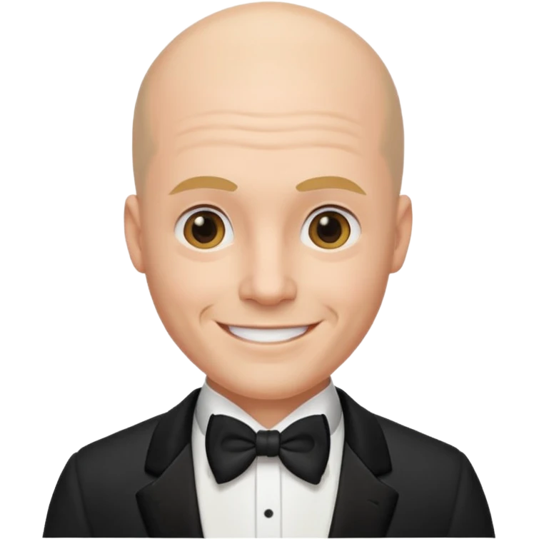 Bald guy with mullet in tuxedo emoji