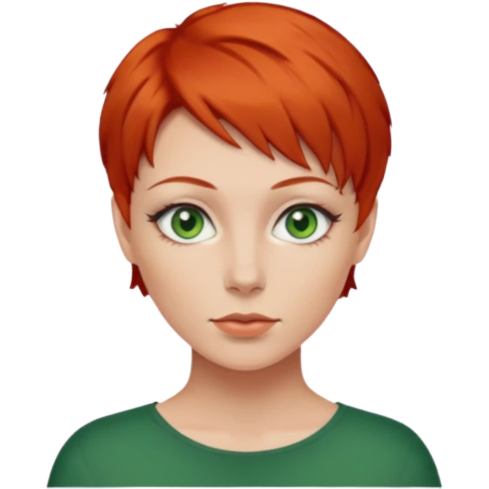 women with very short red hair emoji