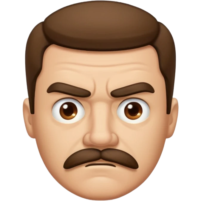 mustached man both sad and angry emoji