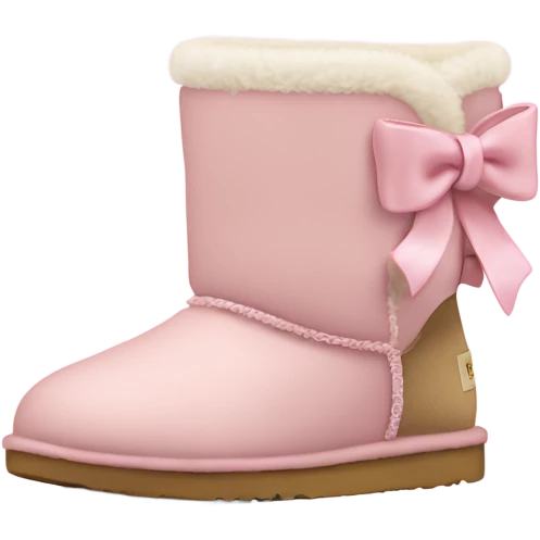 Mini light pink uggs with bow emoji