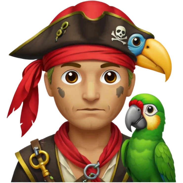pirate and parrot emoji