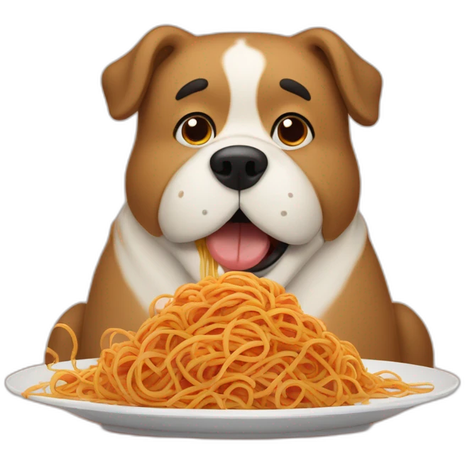 Fat-dog-eating-spaghetti emoji