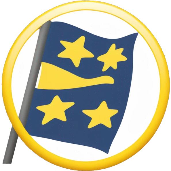 Create a flag with yellow and add a circle in central  emoji