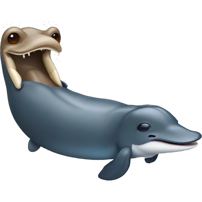 Duckbilled platypus with a whale giggling emoji