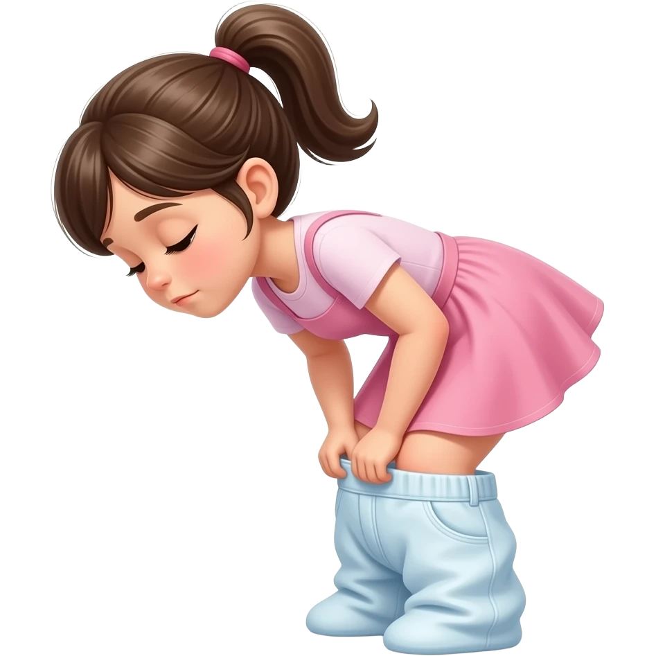 kid girl full body peeing their pants emoji