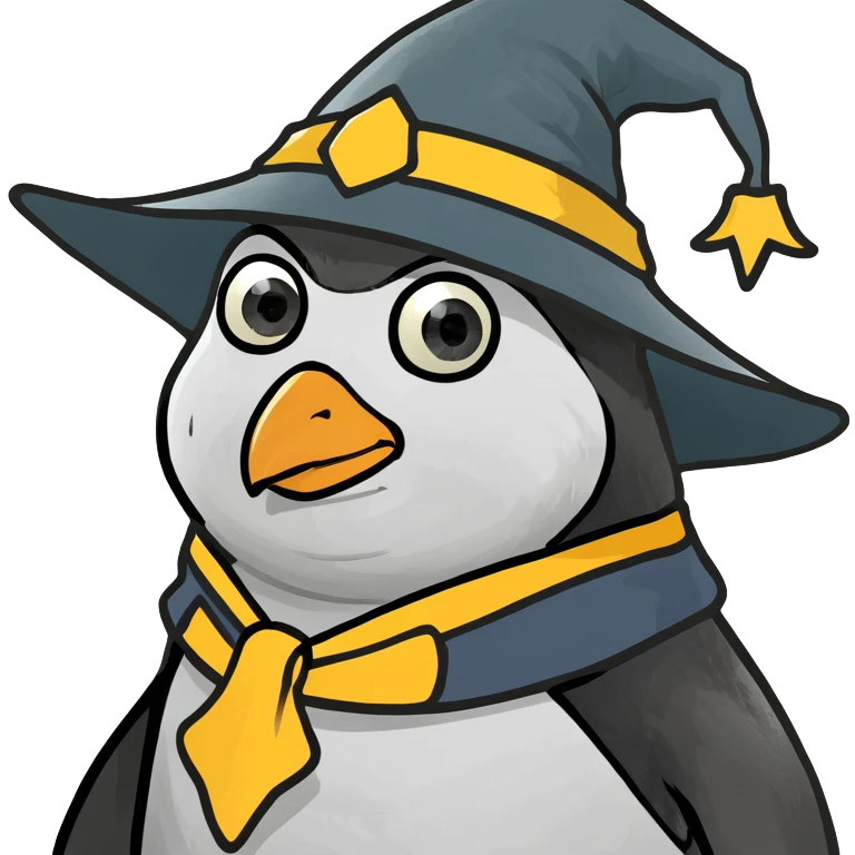 Penguin dressed as a wizard  emoji