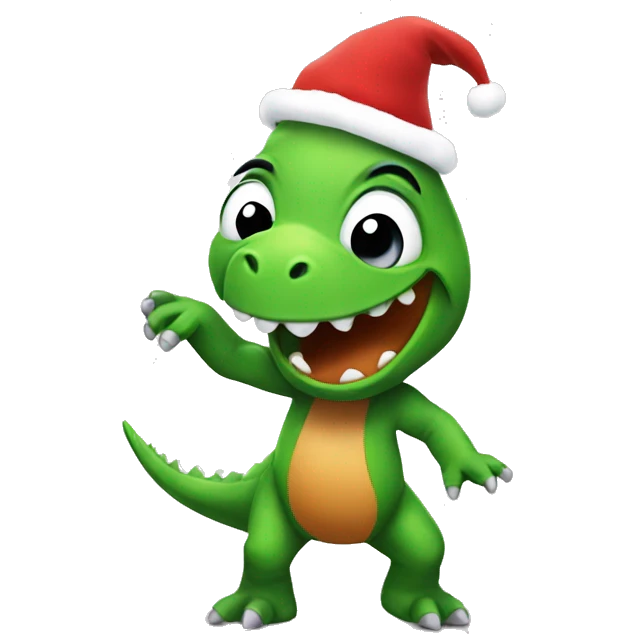 Dancing Dinosaur christmas emoji