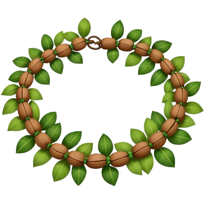 Kukui nut and ti leaf lei emoji