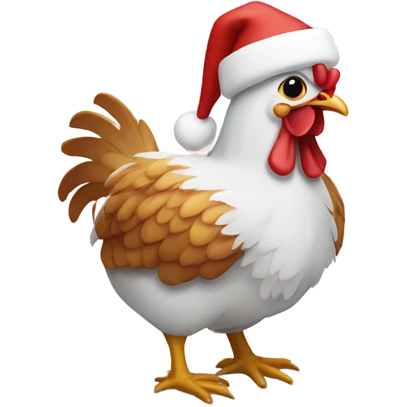 Christmas chicken emoji