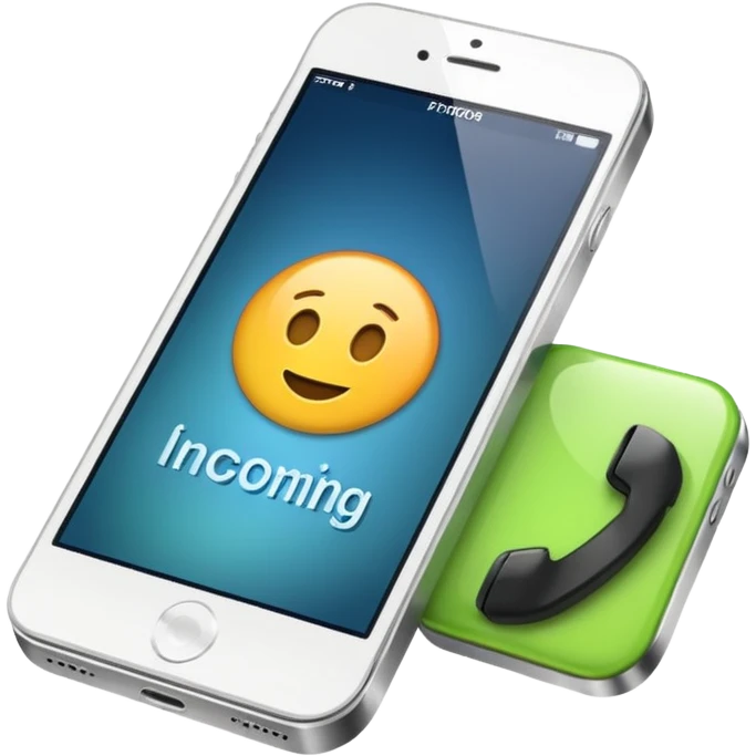 iphone  con fondo negro que diga "llamada entrante" emoji