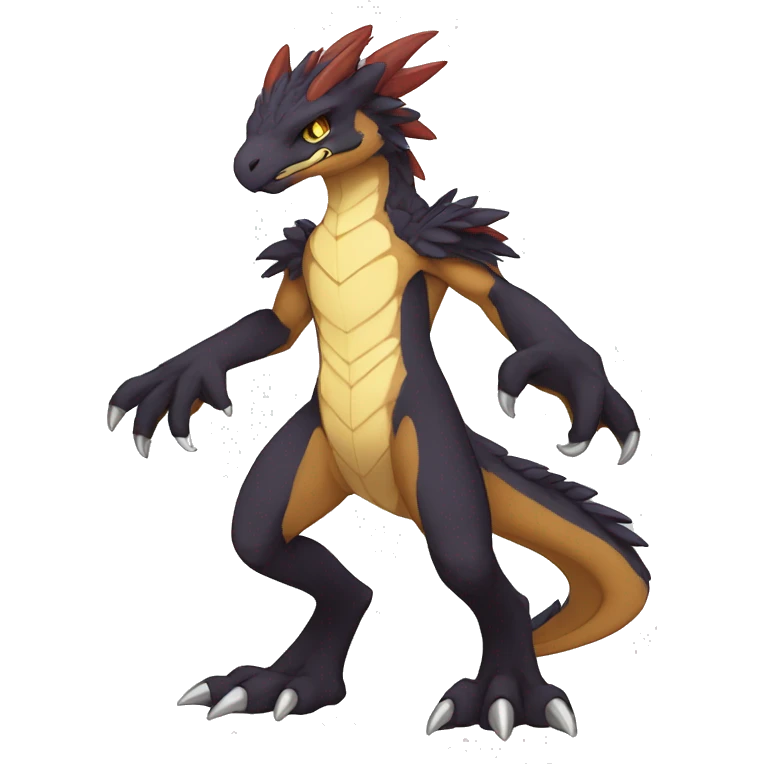 Anthro Sona Fakemon Draco-Raptor Full Body emoji