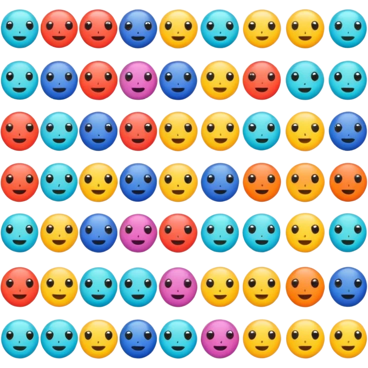 Colorful Shapes with faces emoji