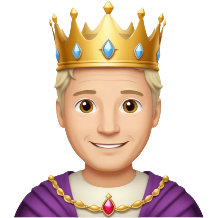 middle age white prince  with crown,  emoji