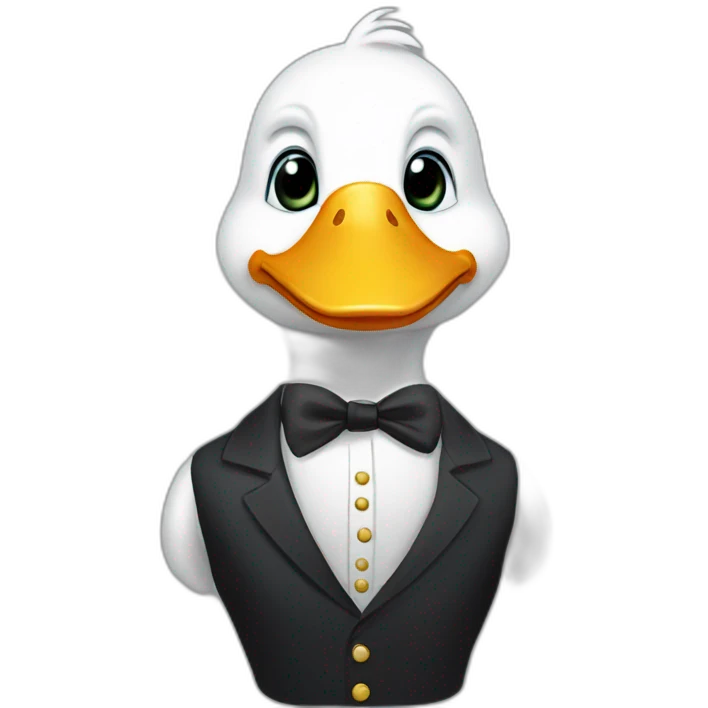 general white duck in suit emoji