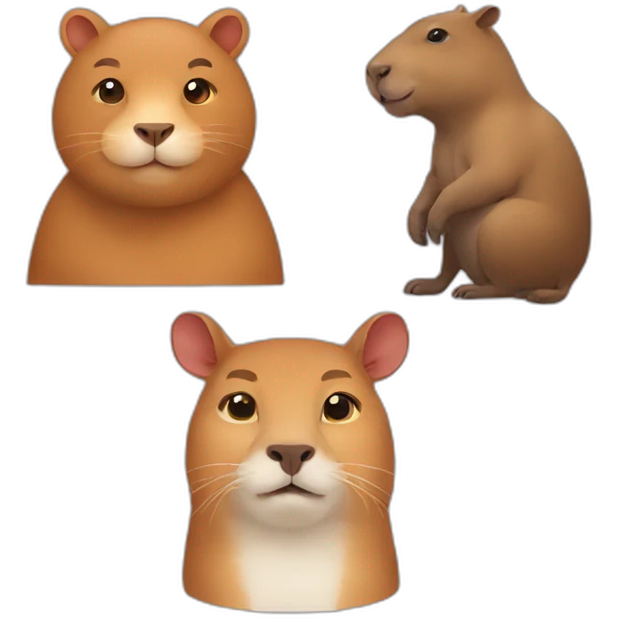 cat and capybara emoji