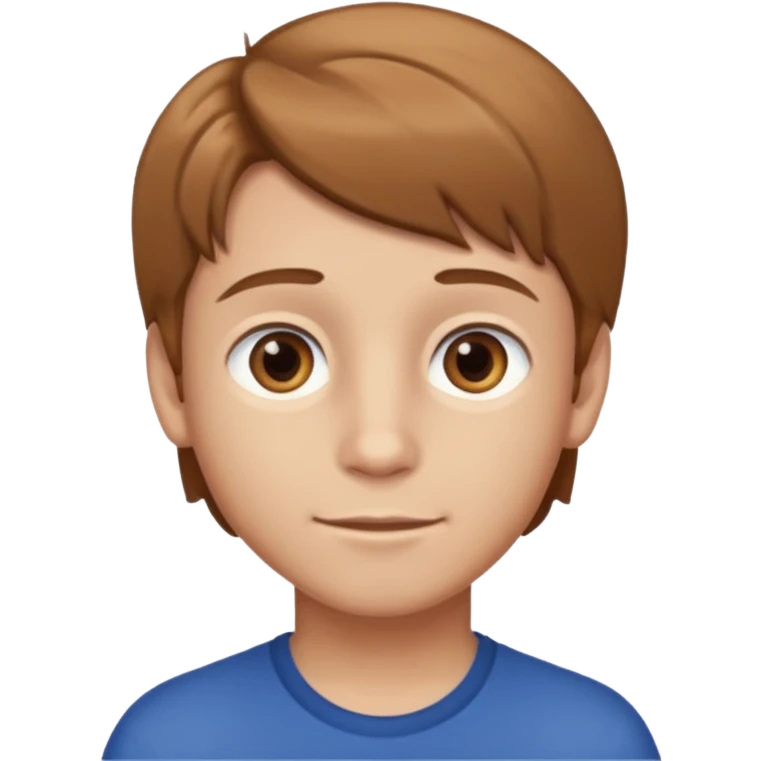 A boy with light brown hair and brown eyes and white skin emoji