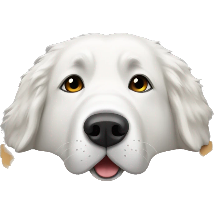 Great Pyrenees laying in a hole emoji