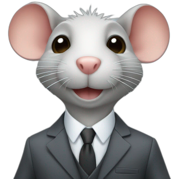 Rat with business suit emoji