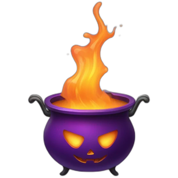 halloween cauldron with colorful poisons emoji