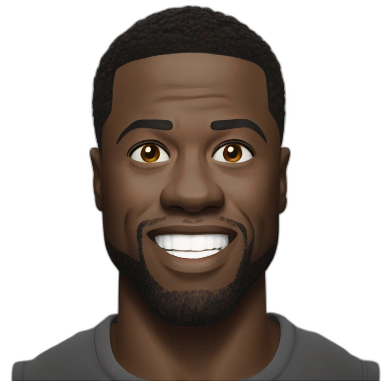 actor kevin hart smug face wearing tee emoji