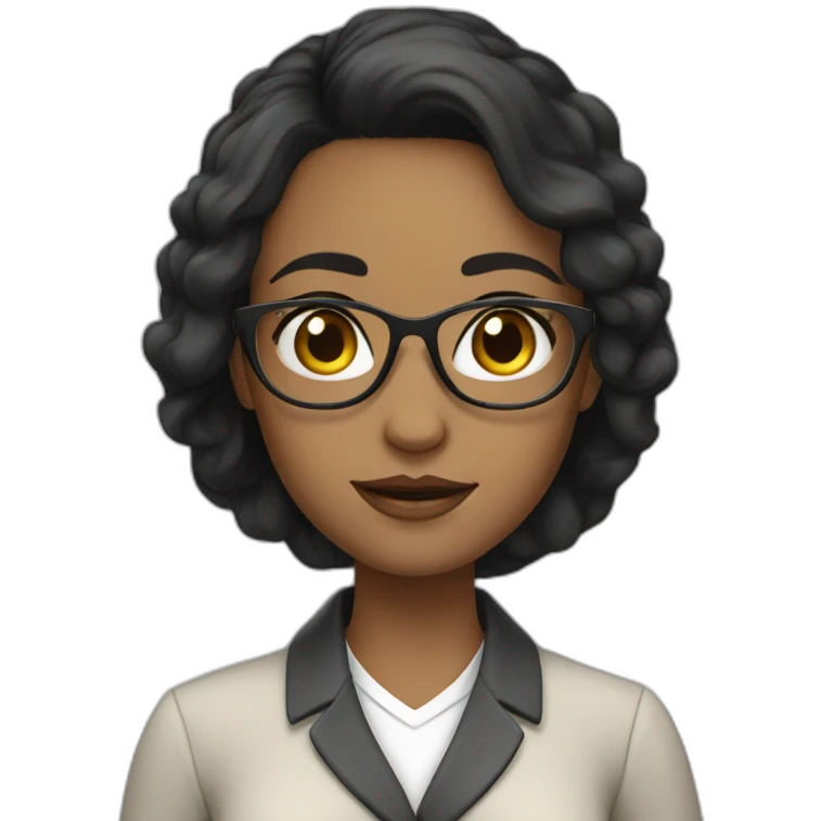 Teacher girl black hair white skin emoji