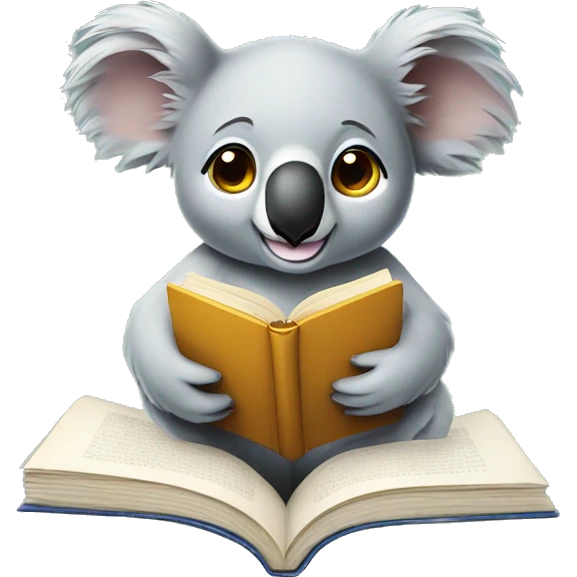Koala reading a book emoji