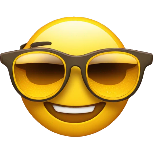 a yellow emoji with sun glasses the emoji says very cool emoji