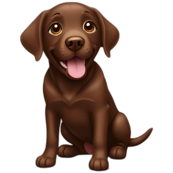 labrador Retriver chocolate color very happy emoji