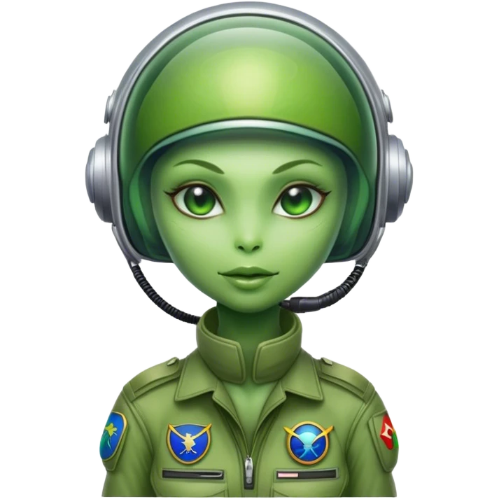 green alien reptilian woman pilot emoji
