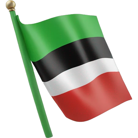 Syrian flag but the top is Green and there are 3 red stars  emoji