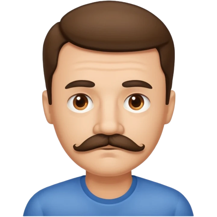 Sad face with mustache  emoji
