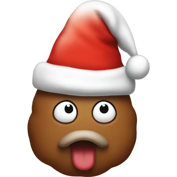 Poop wearing a Santa hat emoji