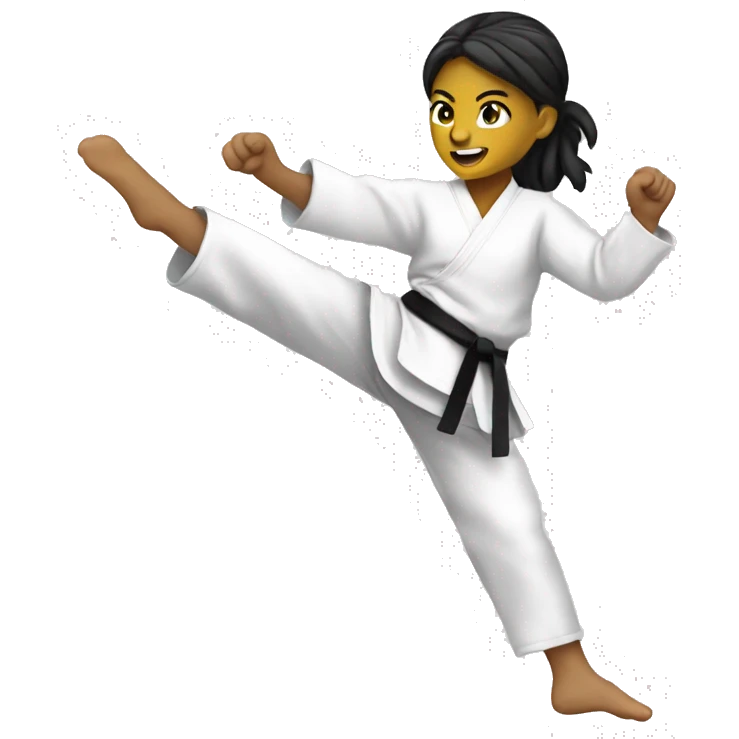 taekwondo beginner female kick emoji