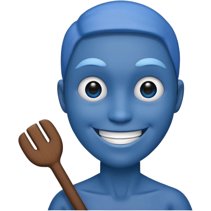 Blue stick figure happy emoji