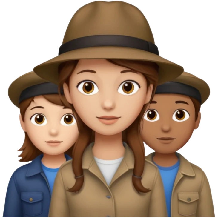 girl with boys and hat emoji