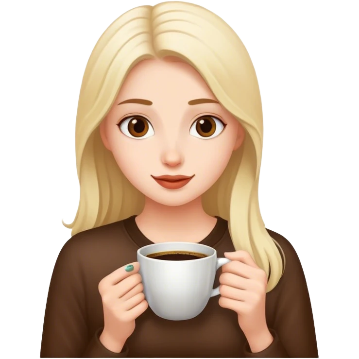 A girl enjoying her coffee emoji