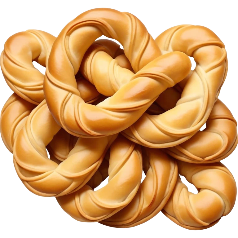 Tianjin Fried Dough Twist Mahua twisted crispy pastry, simplified emoji style with bold outlines and bright colors, cartoon style traditional Chinese fried snack emoji