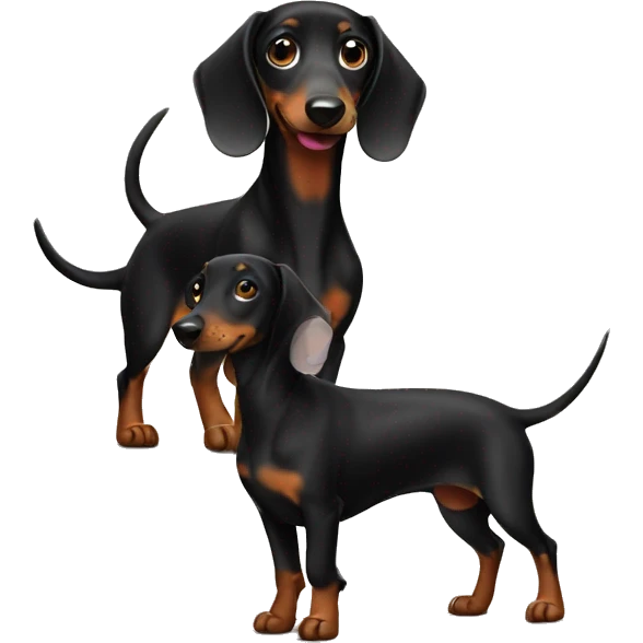 Cute black dachshund  emoji