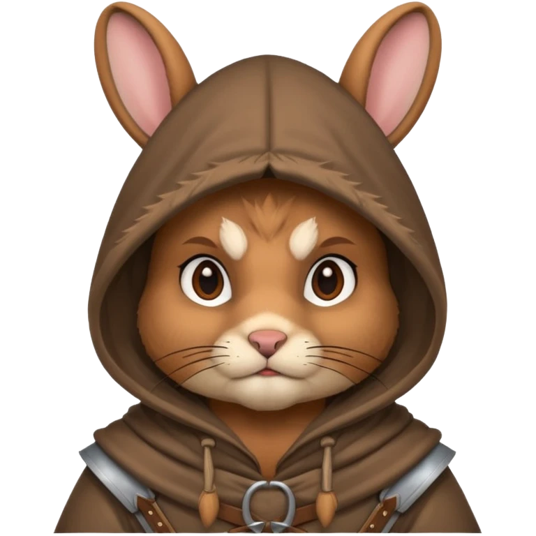 rabbit warrior with hood emoji