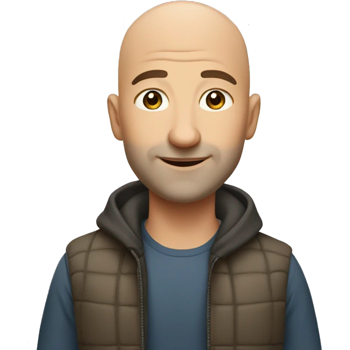 handsome bald guy with be emoji