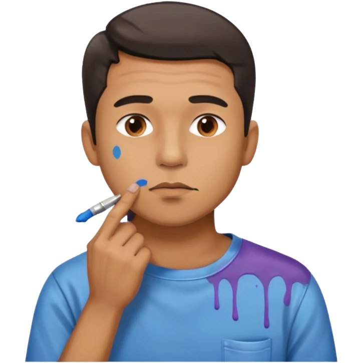 man shushing artist emoji